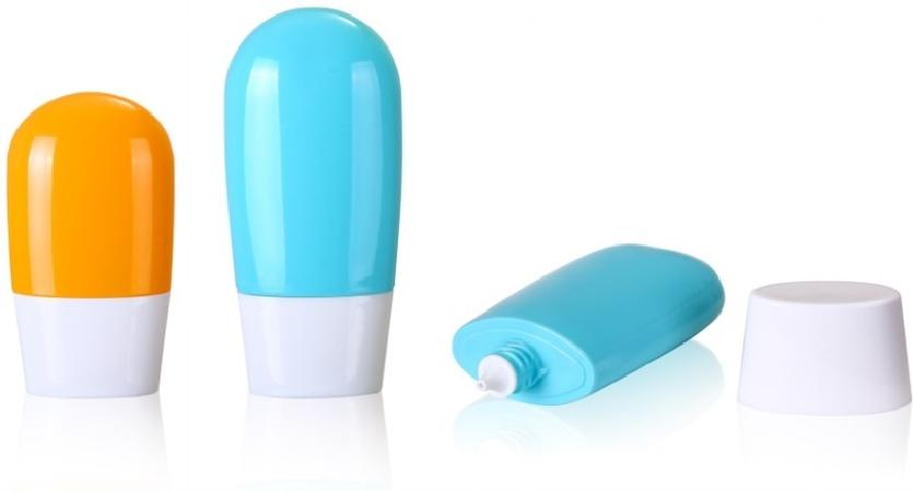 Solid Blue color 30ml 50ml EVOH multi-layer sunscreen bottle with screw cap